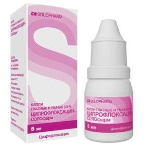 Ципрофлоксацин-Солофарм капли глазные и ушные 0,3% флакон 5 мл