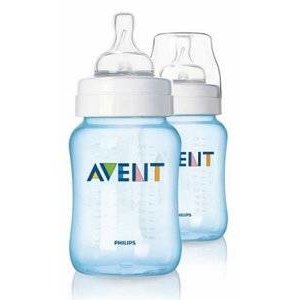Бутылочка для кормления Авент (Avent) SCF565/27 полипропиленовая голубая от 1 мес. 260 мл 2 шт.