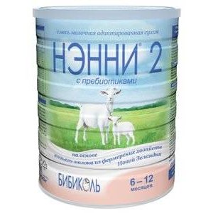 Молочная смесь Нэнни 2 на основе натурального козьего молока с пребиотиками 6-12 мес. 800 г
