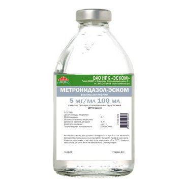Метронидазол раствор для инфузий 0,5% 100 мл флакон 1 шт.