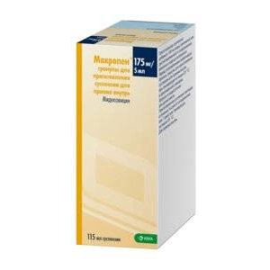 Макропен гранулы для приготовления суспензия для приема внутрь 175 мг/5 мл 20 г флакон 1 шт.