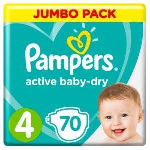 Подгузники Pampers Active Baby Dry размер 4 9-14 кг 70 шт.