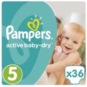 Подгузники Pampers Active Baby Dry размер 5 11-18 кг 36 шт.