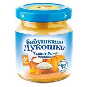 Пюре Бабушкино Лукошко тыква-рис-молоко с 6 мес., 100 г