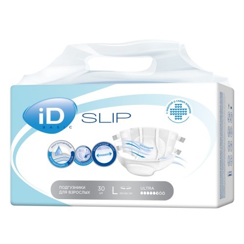 Подгузники для взрослых ID Slip Basic ultra размер L 30 шт.