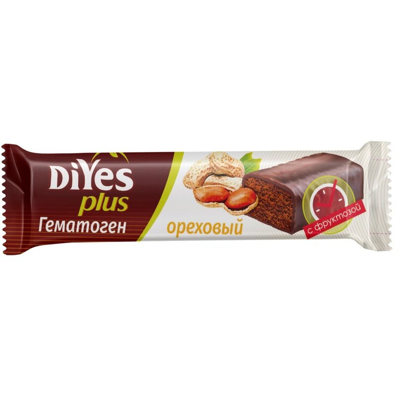 Гематоген ДиYes plus ореховый с фруктозой 35 г