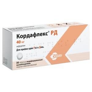 Кордафлекс РД 40 мг 30 шт. таблетки с модифицированным высвобождением, покрытые пленочной оболочкой