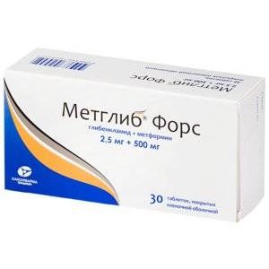 Метглиб Форс таблетки 500+2,5 мг 30 шт.