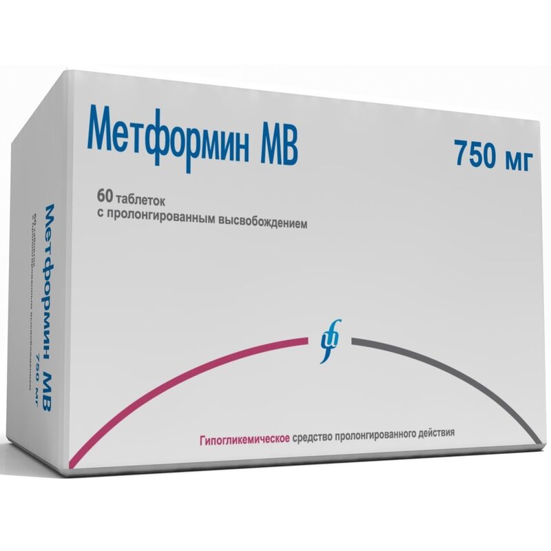 Метформин МВ таблетки 750 мг 60 шт.