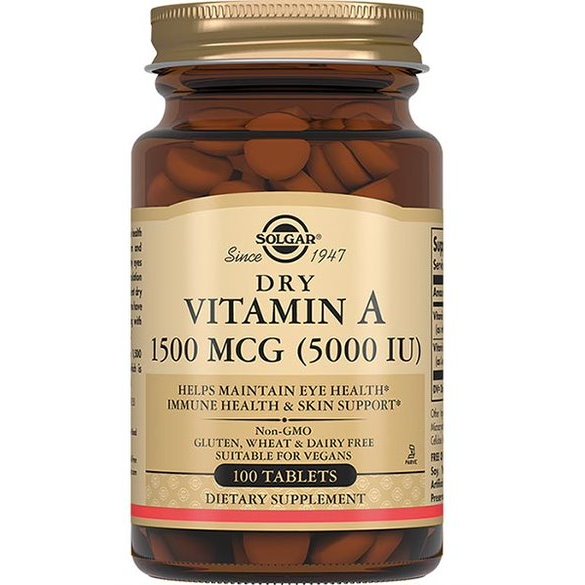 Solgar Сухой витамин А таблетки 1500 мкг 5000 МЕ 100 шт.