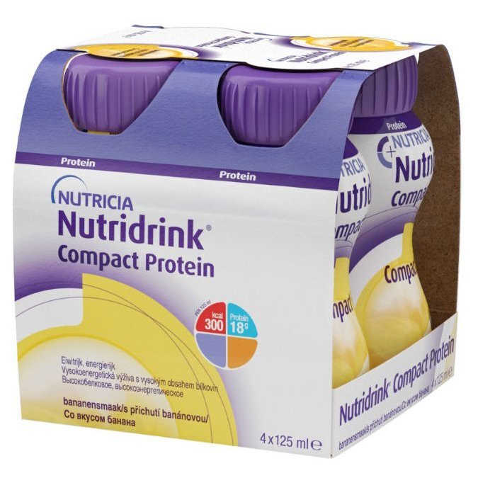 Жидкая смесь Nutridrink Компакт Протеин Банан 125 мл бутылочка 4 шт.