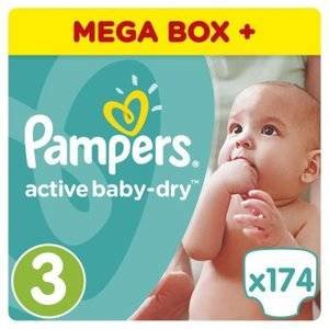 Подгузники Pampers Active Baby Dry размер 3 4-9 кг 174 шт.