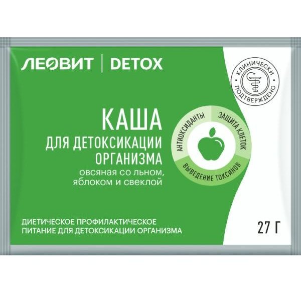Каша Леовит Detox овсяная со льном и овощами 27 г 1 шт.