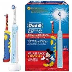 Подарочный набор Oral-B электрические зубные щетки PRO 500 CrossAction 1 шт. + Stages Power Микки 1 шт.