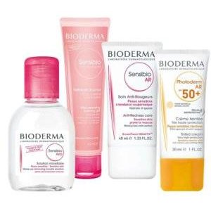 Набор Bioderma Sensibio: мицеллярная вода 100 мл, крем AR, крем photoderm, гель для умывания 45 мл