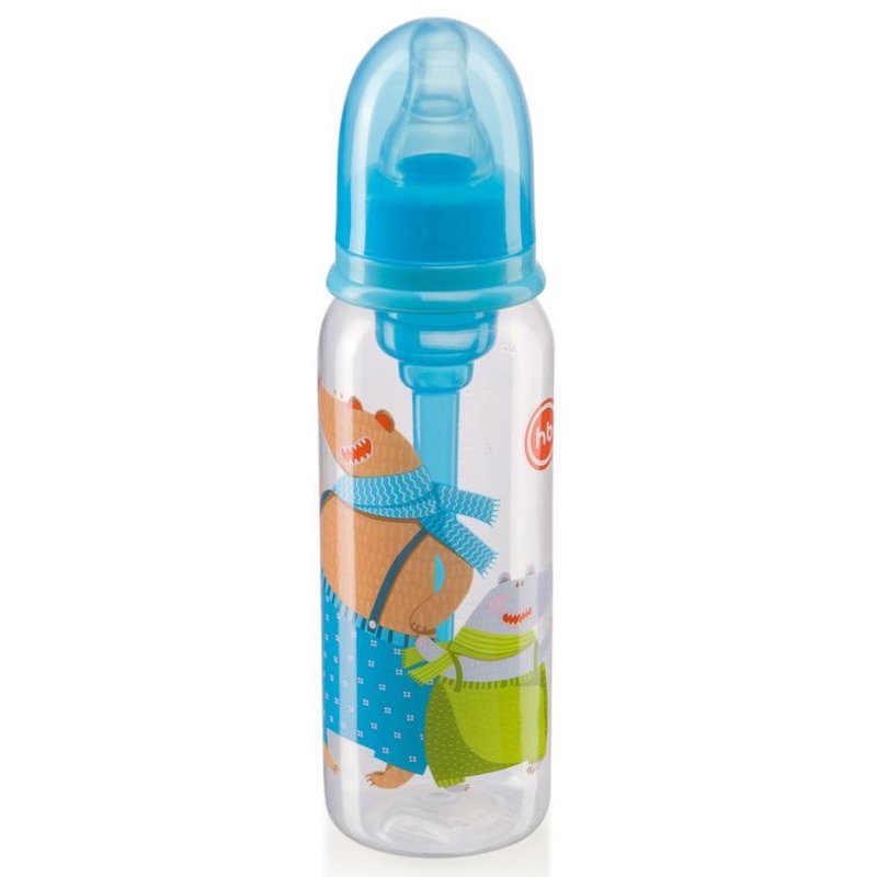 Бутылочка Happy Baby с силиконовой соской стандартное горло 250 мл 0 мес.+ 1 шт.