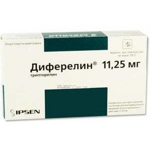 Диферелин 11,25 мг флакон 1 шт. лиофилизат для приготовления суспензии для внутримышечного введения пролонгированного действия