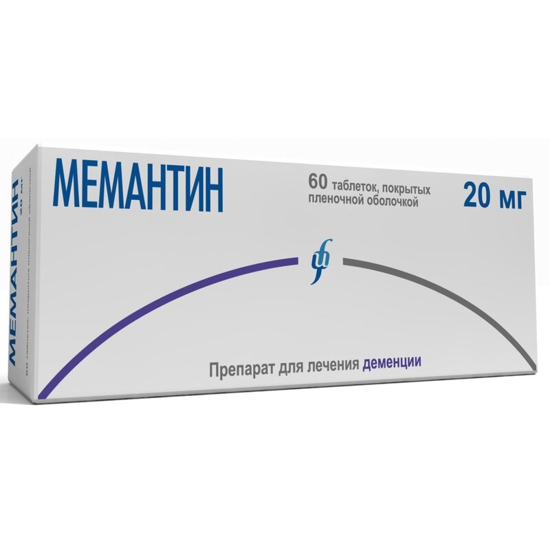 Мемантин таблетки 20 мг 60 шт.