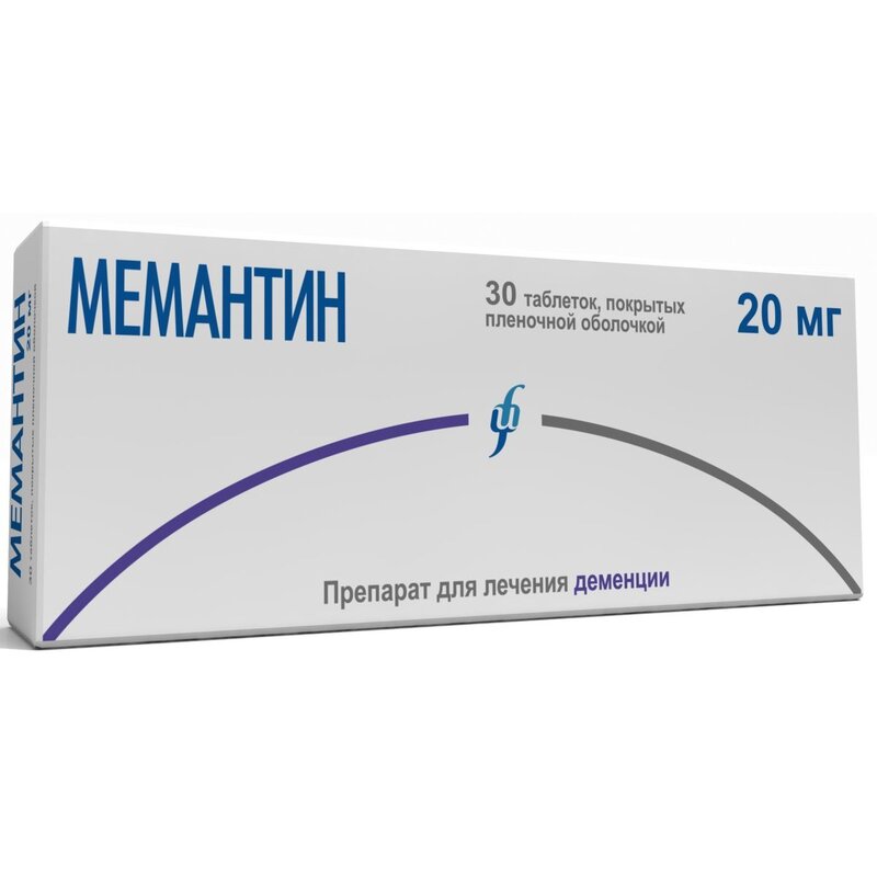 Мемантин таблетки 20 мг 30 шт.