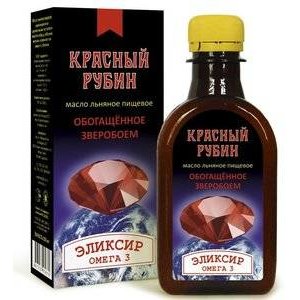 Льняное масло Красный Рубин пищевое нерафинированное 200 мл