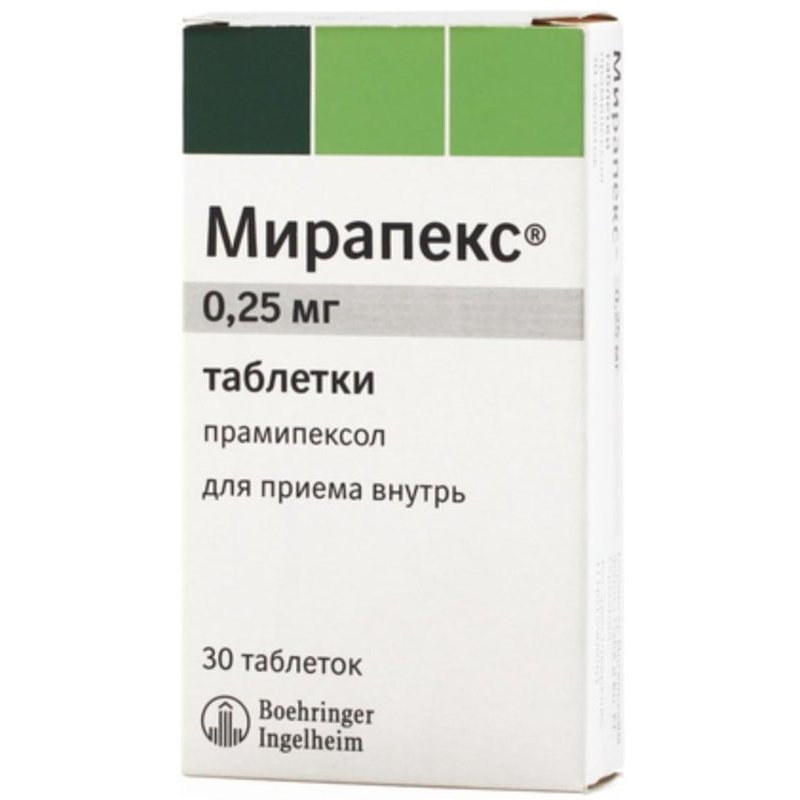 Мирапекс таблетки 0,25 мг 30 шт.