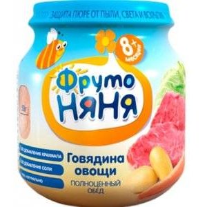 Пюре ФрутоНяня говядина с овощами с 8 мес. 100 г