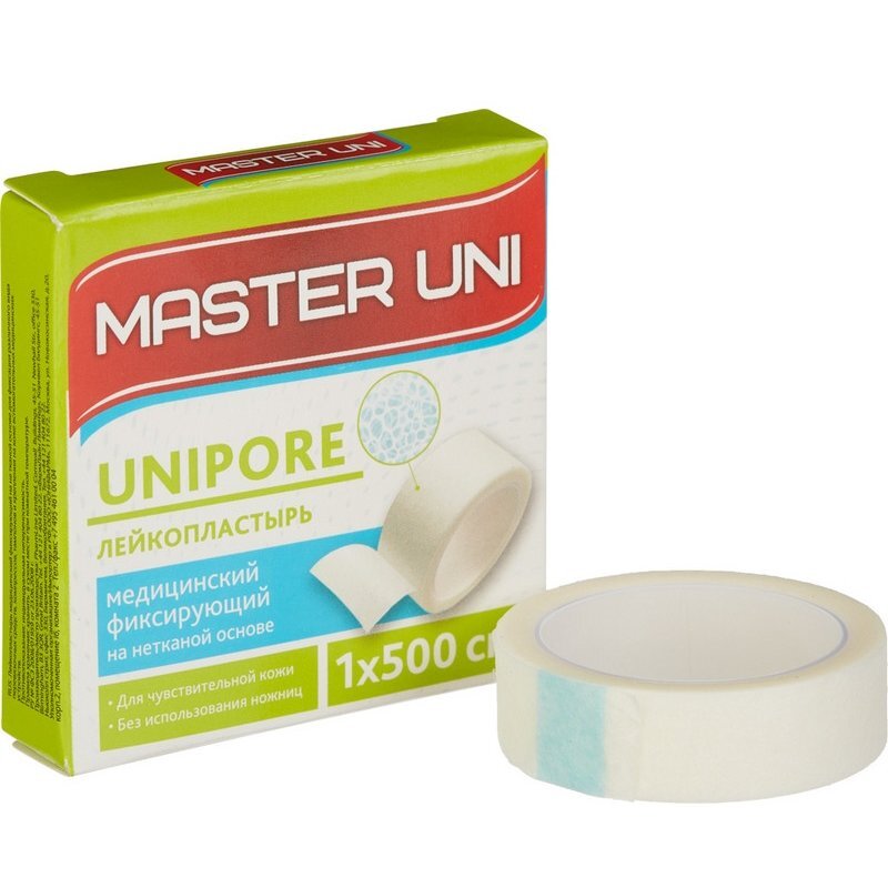 Мастер Юни unipore лейкопластырь на нетканой основе 1 х 500 см рулон