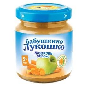 Пюре Бабушкино Лукошко яблоко-морковь с 5 мес., 100 г