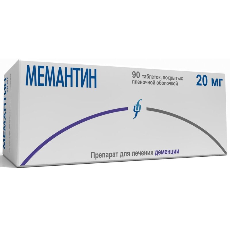 Мемантин таблетки 20 мг 90 шт.