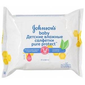 Johnson's Baby Pure Protect Салфетки влажные 25 шт.