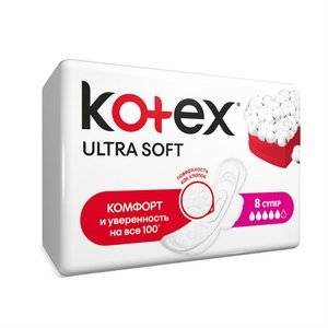Прокладки Kotex Ultra Soft Super 8 шт.