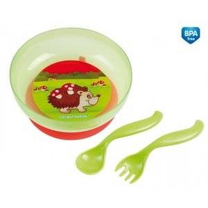 Набор для кормления Canpol babies миска 350 мл с присоской/крышкой/вилкой/ложкой