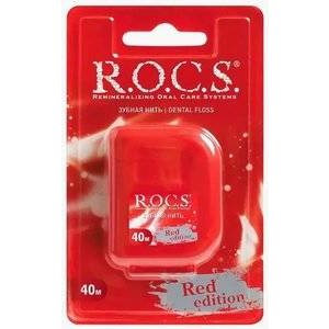 Зубная нить R.O.C.S. Red Edition расширяющаяся 40 м