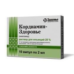 Кордиамин раствор для инъекций 250 мг/мл 1 мл ампулы 10 шт.