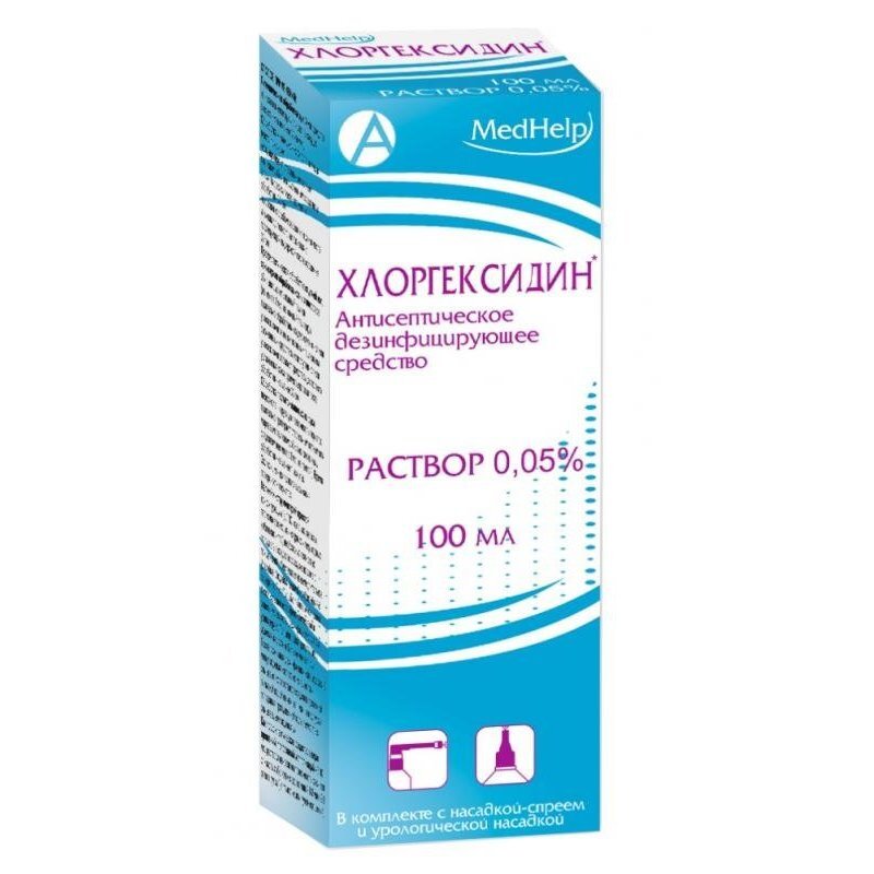 Хлоргексидин спрей флакон 0,05% 100 мл в комплекте с урологической насадкой