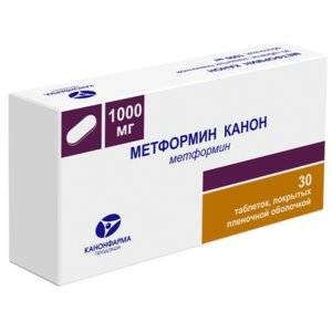 Метформин Канон таблетки 1000 мг 30 шт.