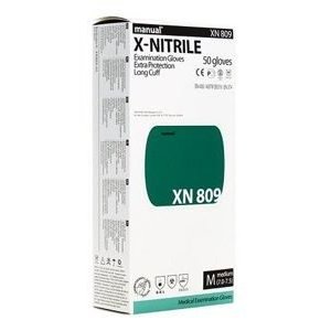 Перчатки Heliomed Manual xn 809 смотровые нитриловые нестерильные текстурированные зеленые размер m 25 пар