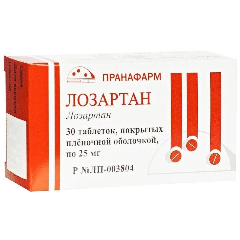 Лозартан-Прана таблетки 25 мг 30 шт.