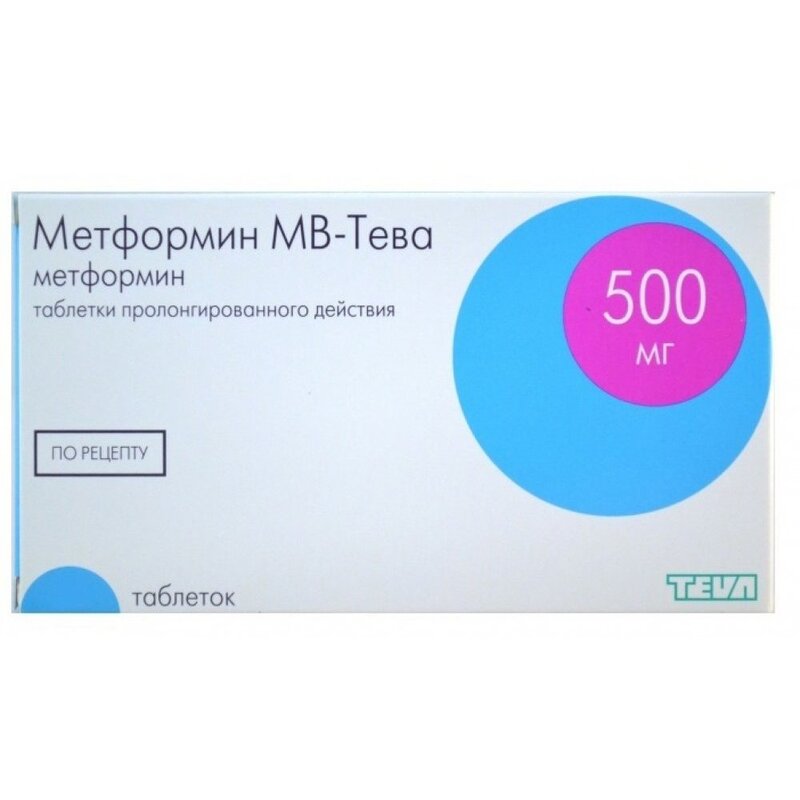 Метформин МВ-Тева таблетки 500 мг 60 шт.