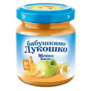 Пюре Бабушкино Лукошко яблоко-банан с 6 мес., 100 г