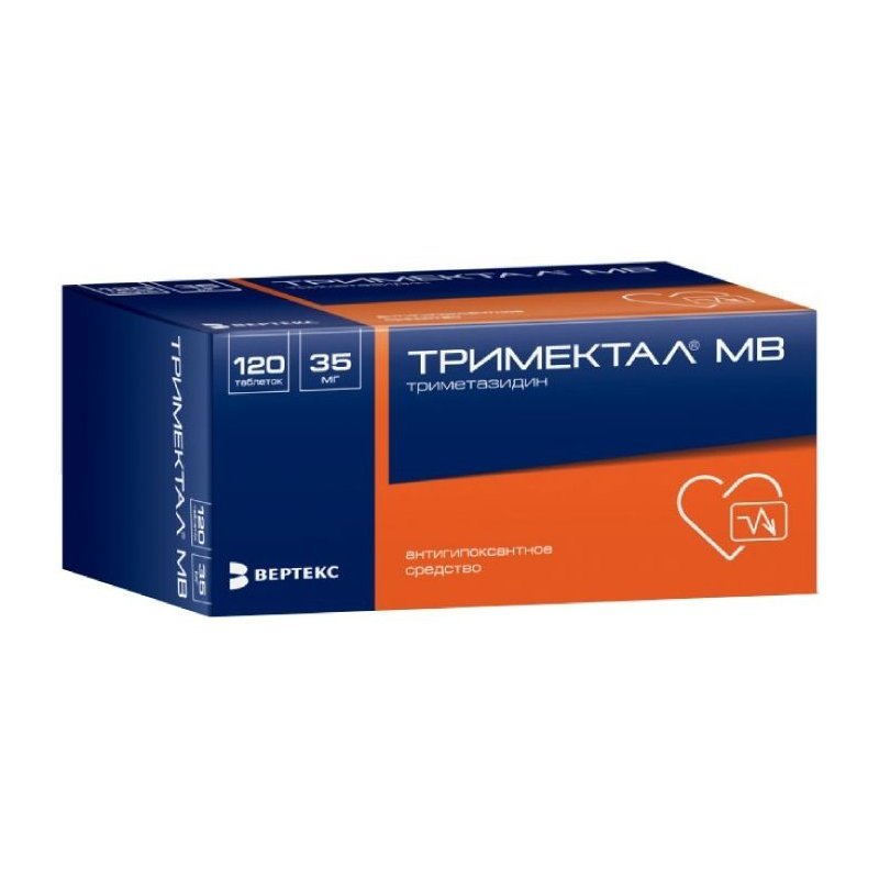 Тримектал МВ таблетки с модифицированным высвобождением 35 мг 120 шт.