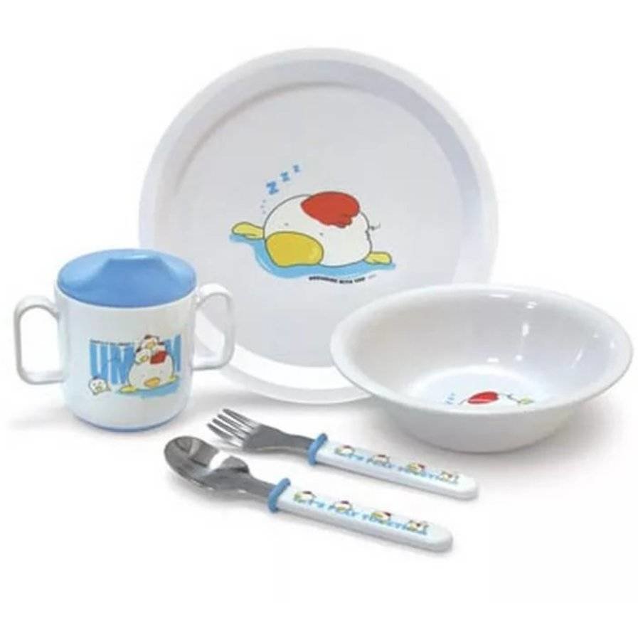 Набор посуды Сказка 2818 (тарелка, миска, кружка, ложка, вилка) 1 шт.