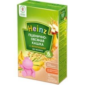 Каша безмолочная Heinz пшенично-овсяная с фруктиками с 6 мес. 200 г