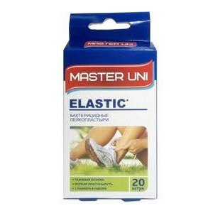 Master Uni Лейкопластырь Elastic бактерицидный на тканевой основе 20 шт.