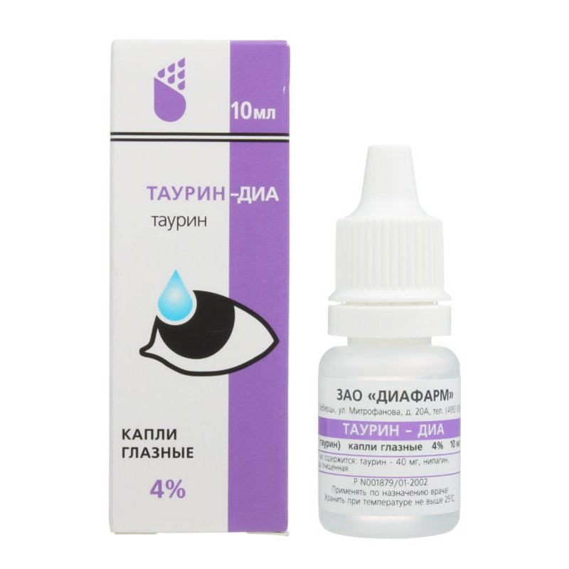 Таурин-Диа капли глазные 4% 10 мл флакон-капельница 1 шт.