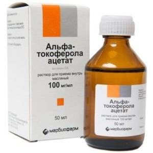 Альфа-токоферола ацетат масляный раствор для приема внутрь 100 мг/мл флакон 50 мл