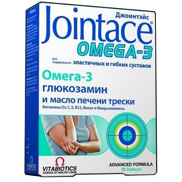 Джоинтэйс Омега-3 глюкозамин и масло печени трески капсулы 30 шт.