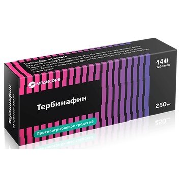 Тербинафин Медисорб таблетки 250 мг 14 шт.