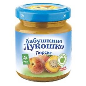 Пюре Бабушкино Лукошко персик с 4 мес., 100 г