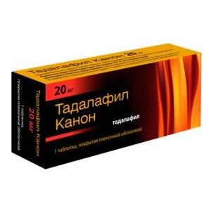 Тадалафил Канон таблетки 20 мг 1 шт.